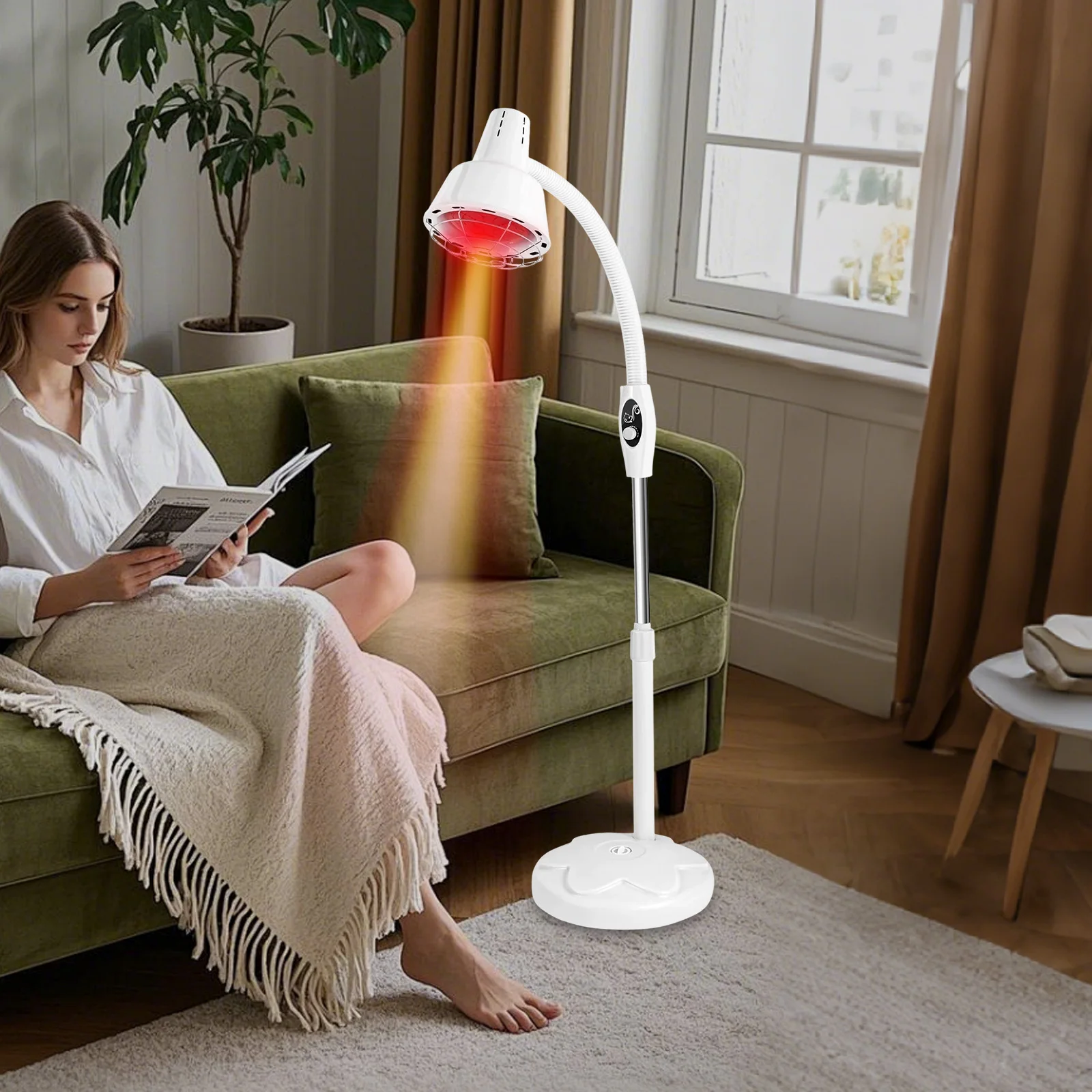 275W Infrared Light Lamp, Skin Lamp, Body Pain Relief, and Skin Smooth 360 ° for Homes, Massage Parlors