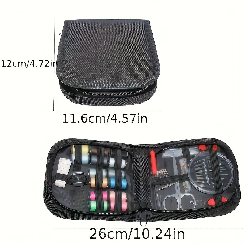 Multi - scenario Sewing Kit for Home Travel Emergency, Large Storage Box with Complete Tools & Durable Color Threads