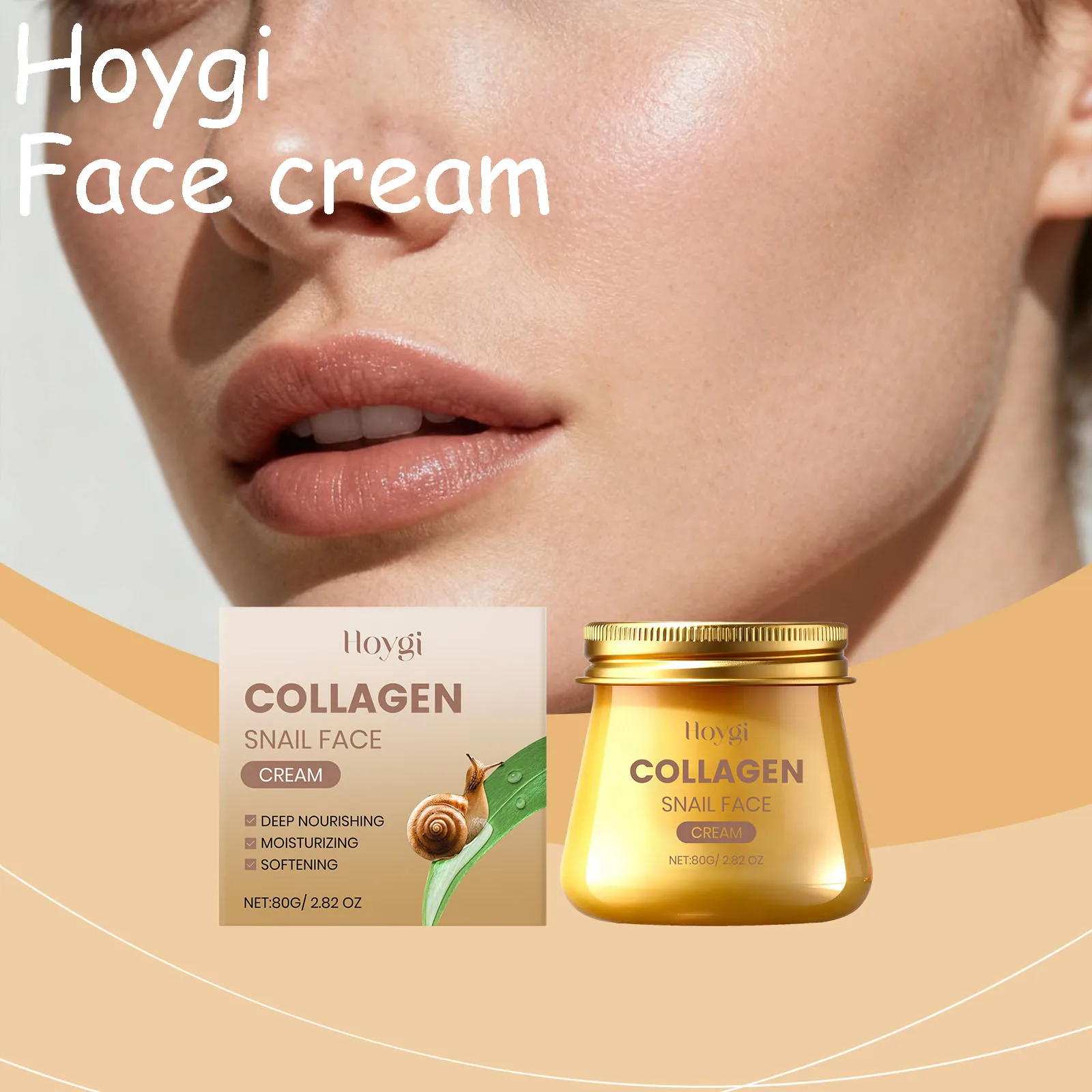 Snail Collagen Face Cream Moisturizing Enhance Skin Elasticity Massage Nourishing Smoothing Reduce Dryness Firming Face Cream