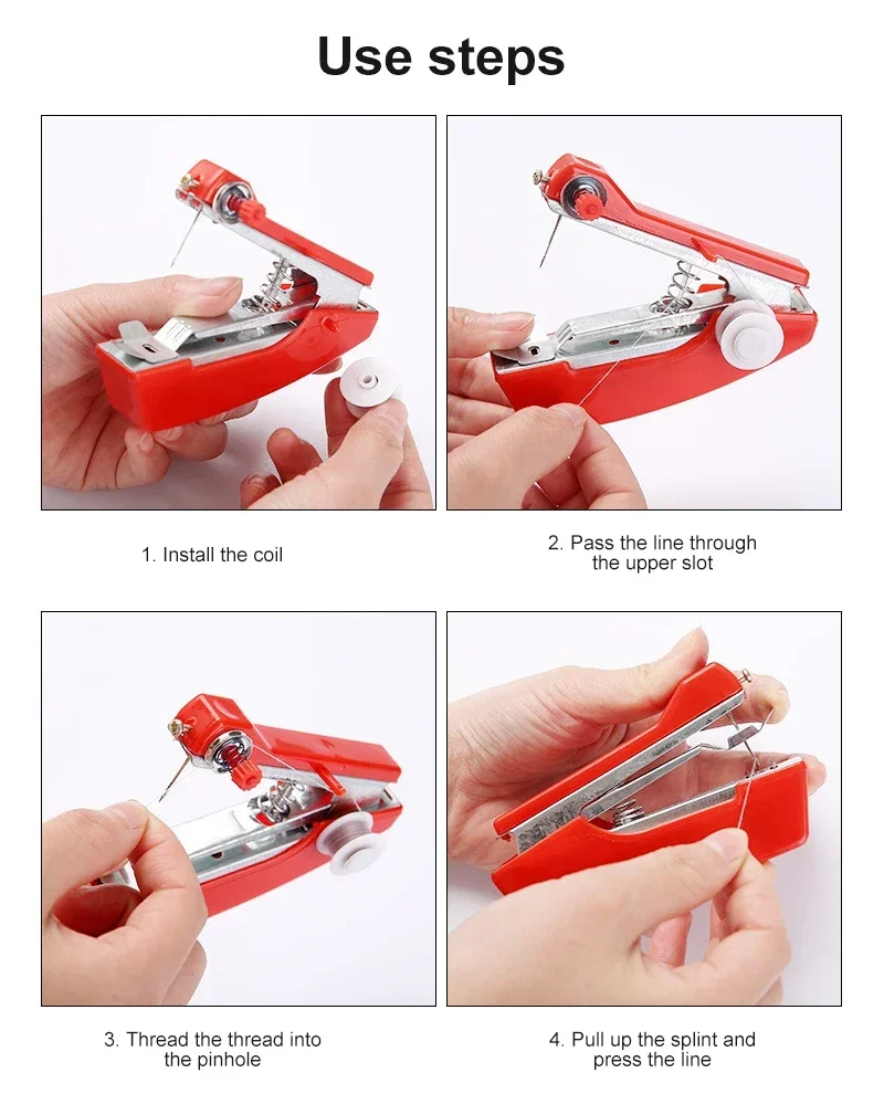 Manual Sewing Machine Portable Mini Cordless Stitch Machines Useful For DIY Household Clothes Leather Handheld Tools Accessories