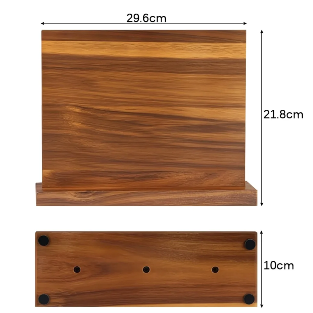 Kitchen Double-sided Wooden Magnetic Knife Block Holder Rack for Kitchen Convenience with Strong Enhanced Magnets Knife