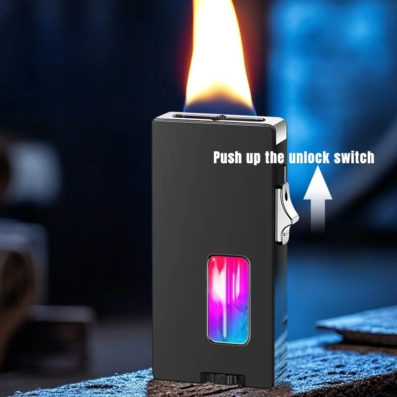 Metal Ultra Wide Open Flame Gas Lighter Can Be Shaken with Gravity Sensing Ignition Personalized Portable Unusual Lighter Gift