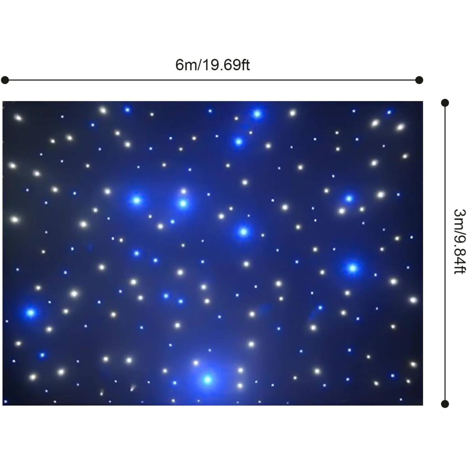 LED Stage Backdrops, Star Curtain Background with Remote Controller, Foldable Starry Sky Cloth for Wedding Christmas Party Club Show Band DJ Event Decoration