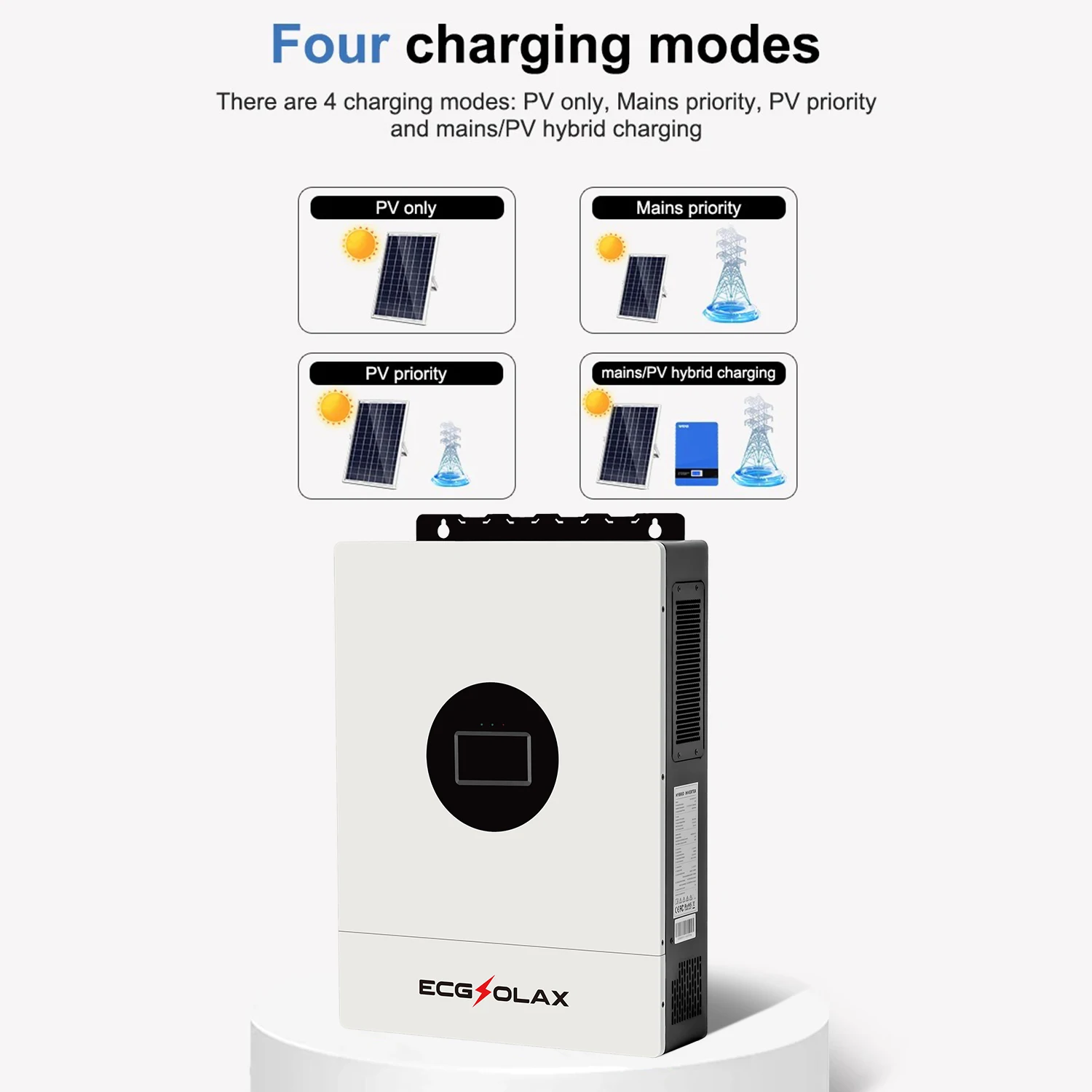 ECGSOLAX 12KW Hybrid Solar Inverter 48V 110V/240V Split Phase Hybrid Inverter With MPPT 200A Charging controller Built-in WIFI