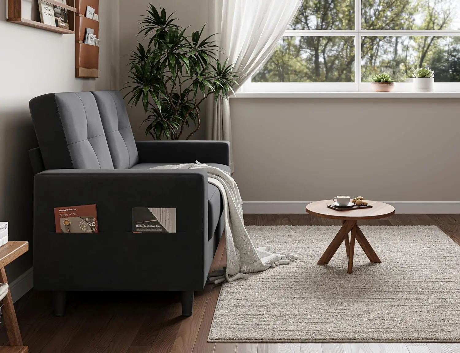 Loveseat Sofa 53" Small Couches for Small Spaces 2 Seater Mini Couch for Bedroom Dark Grey Comfy Modern Love Seat, Customized