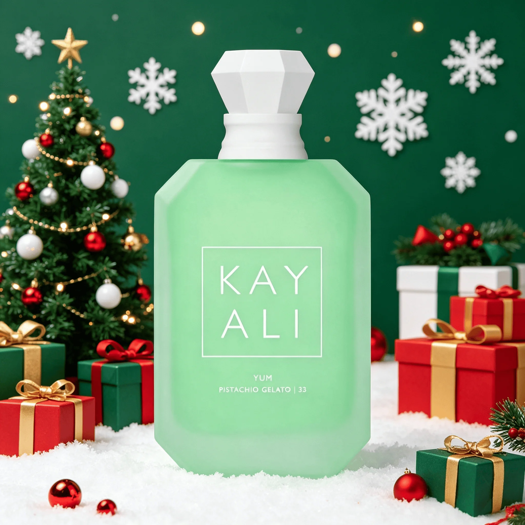 Kayali Yum Pistachio Gelato 33 Eau De Parfum Long Lasting Fragrance Women Perfume Christmas Gift Box Luxury Green Perfume Bottle Holiday Present for Ladies
