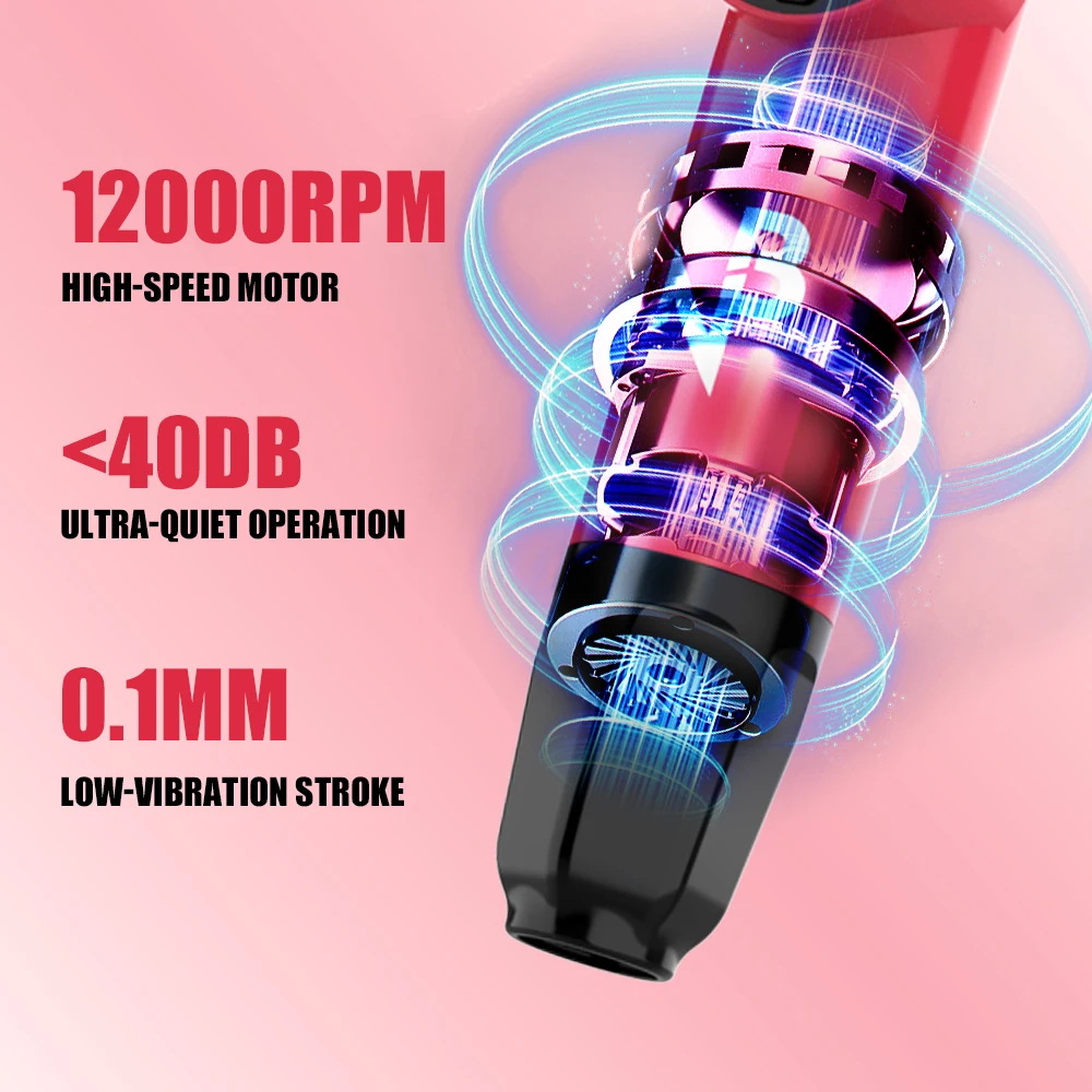 Wireless Tattoo Gun Pen Kit 1100Mah Rechargeable Battery Tattoo Machine with Cartridge Needles Tattoo Ink Full Accessories for Tattoo Learner Practical Present