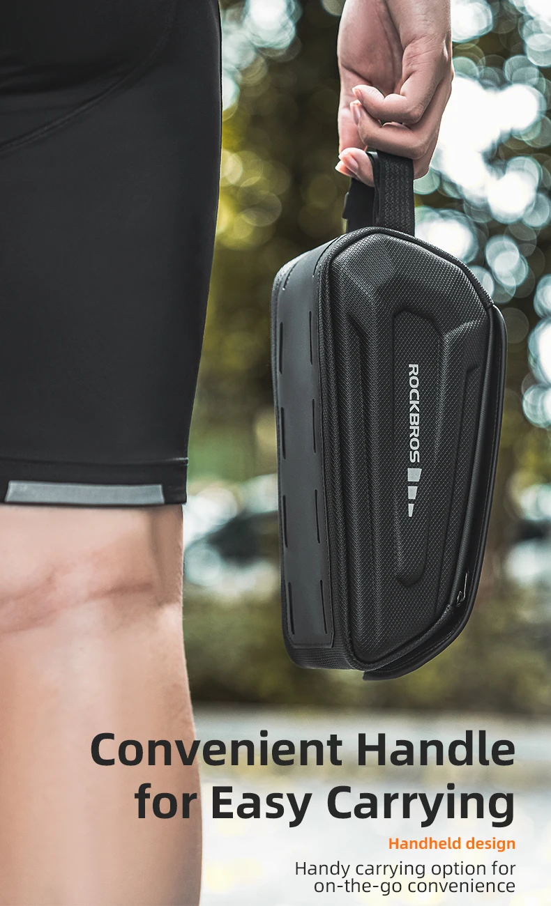 ROCKBROS Local Shipping Bicycle Bag 1.7L Waterproof Phone Bag Front Frame Touch Screen Cycling Bag Case Holder Hard Shell Bike Bag Accessories