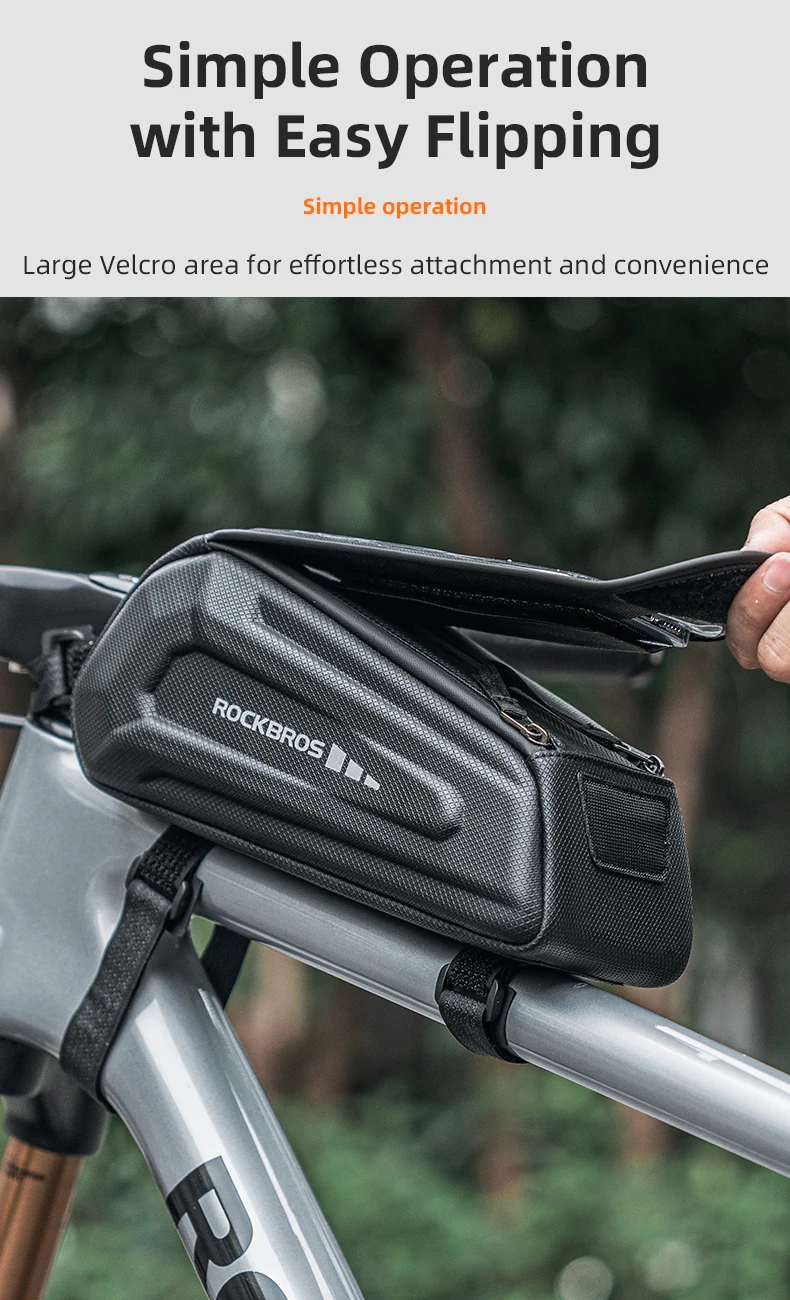 ROCKBROS Local Shipping Bicycle Bag 1.7L Waterproof Phone Bag Front Frame Touch Screen Cycling Bag Case Holder Hard Shell Bike Bag Accessories