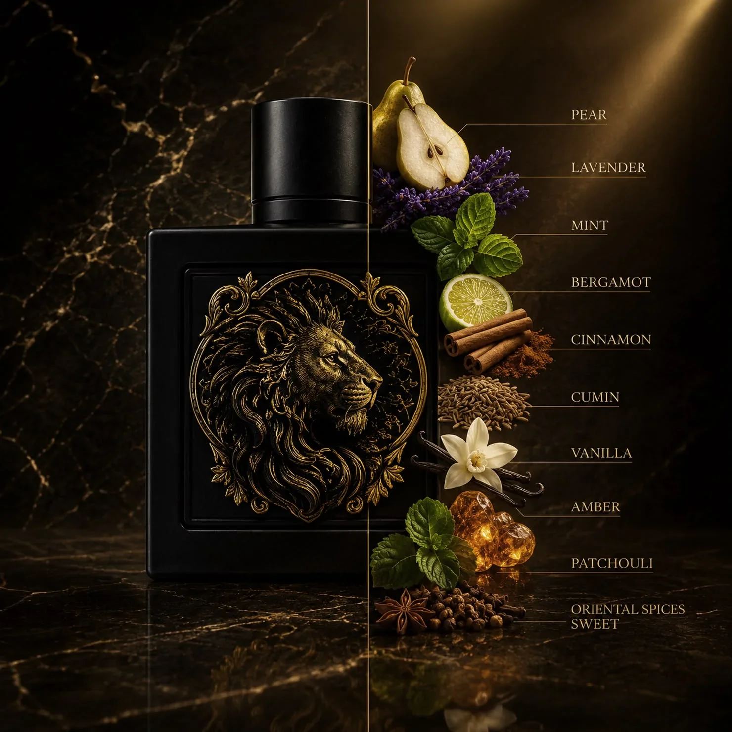 Rayhaan Lion Eau de Parfum Spray for Men – Bold Oriental Woody & Spicy Scent, Long-Lasting Masculine Fragrance, Perfect Gift for Him, 3.4 fl oz / 100 ml