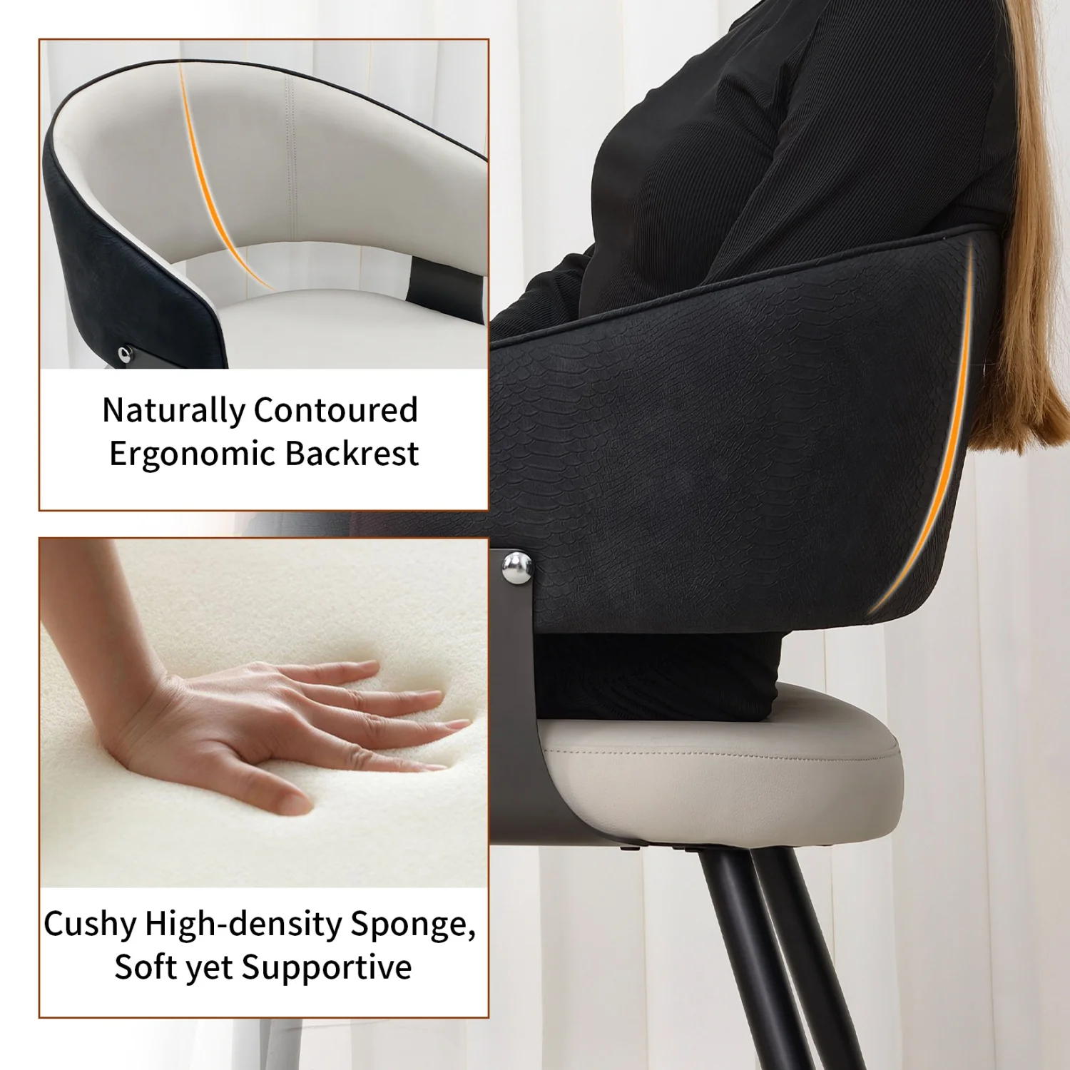 1 Or 2PCS Dining Chairs Comfort Upholstered Padded Kitchen Dining Room Chairs for Restaurant Homes Wide Seat Excluding Tables