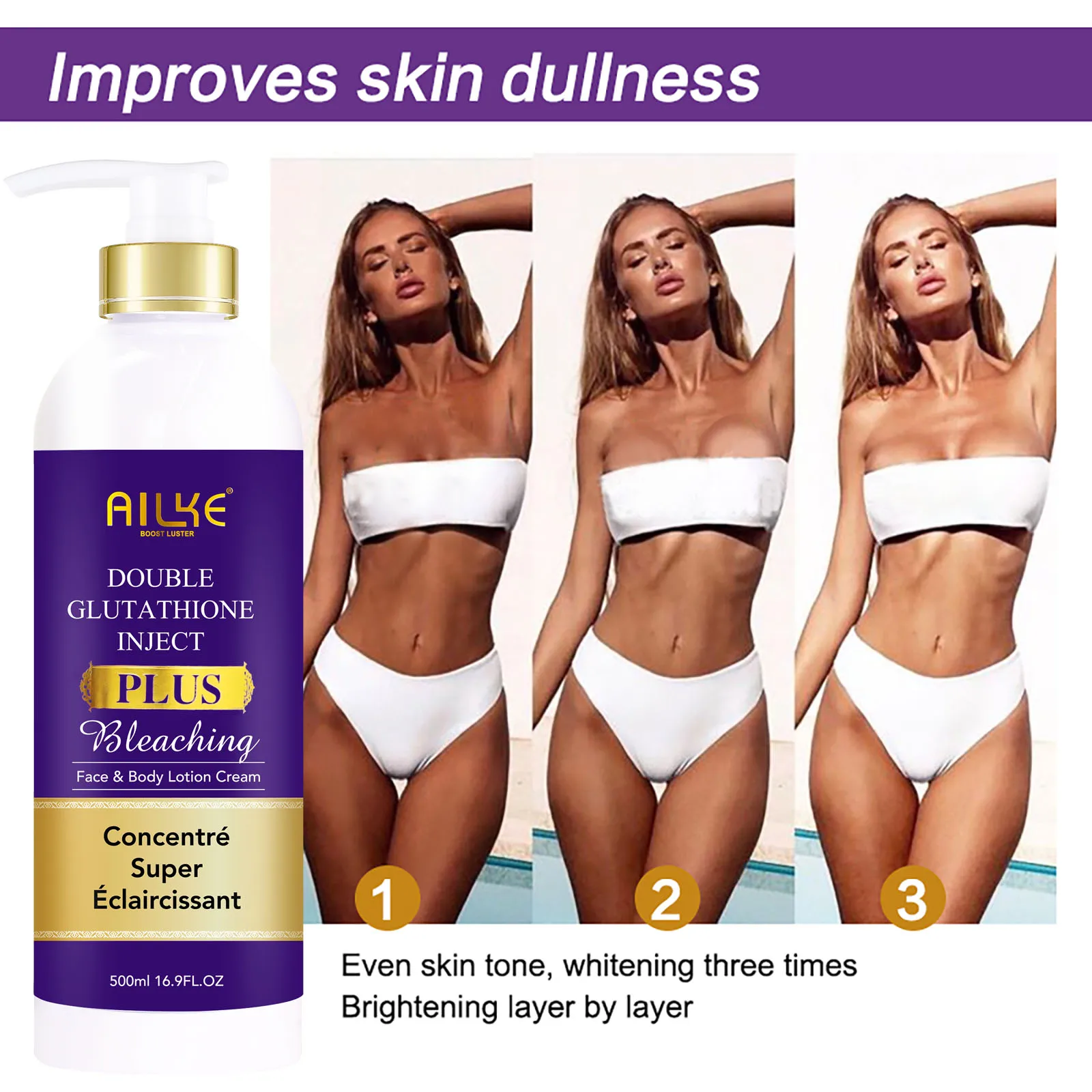 AILKE Dark Spot Corrector PLUS Cream for Women, Uneven Skin Tone, Moisturize, Smooth, Soft, Glowing Skin, 500ml