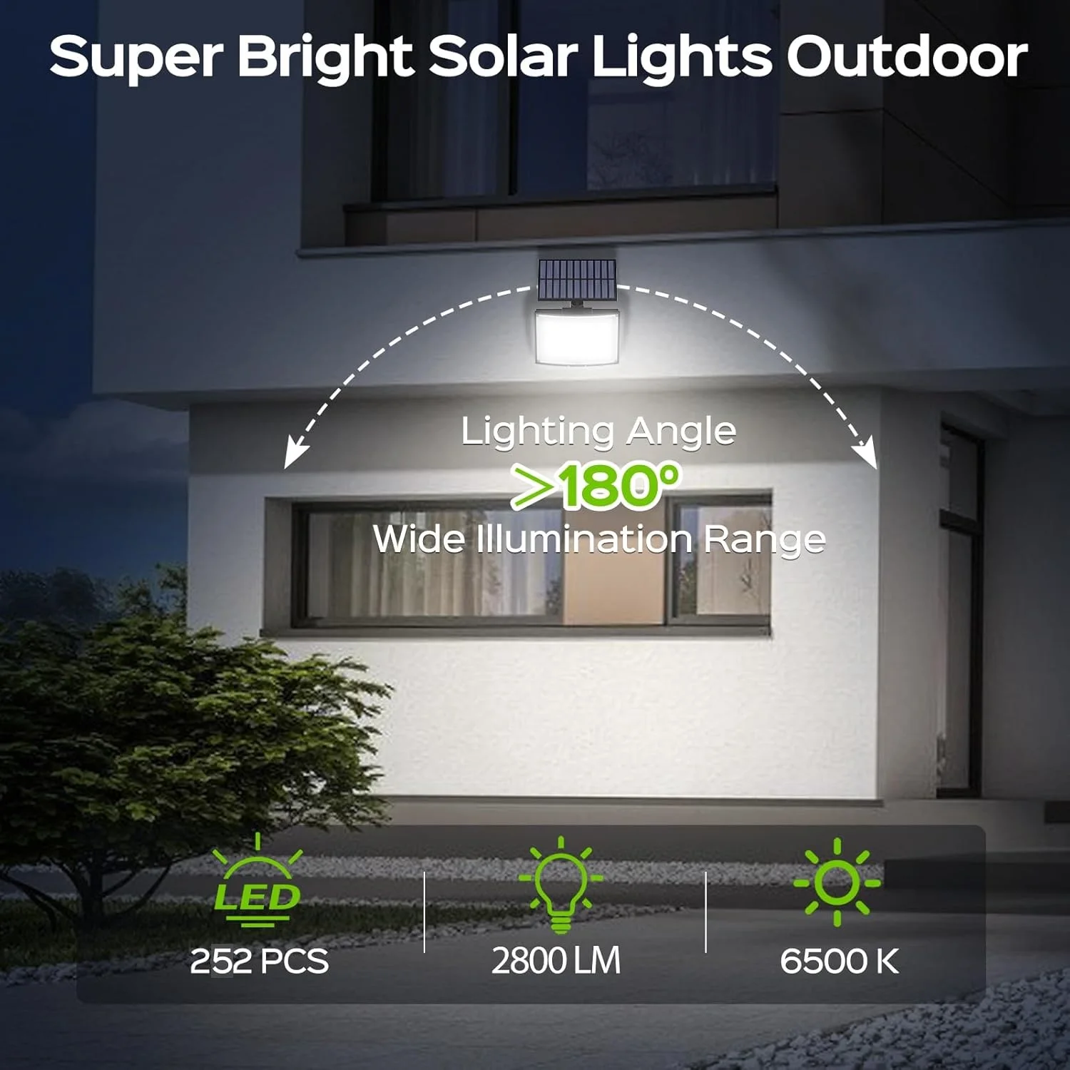 252LEDs Solar Lights Outdoor, IP65 Waterproof Solar Flood Lights with 16.4ft Cable, 3 Lighting Modes & Remote Control Motion Sensor Outdoor Light, LED Wall Lamp for Garden, Garage, Patio, Pathway