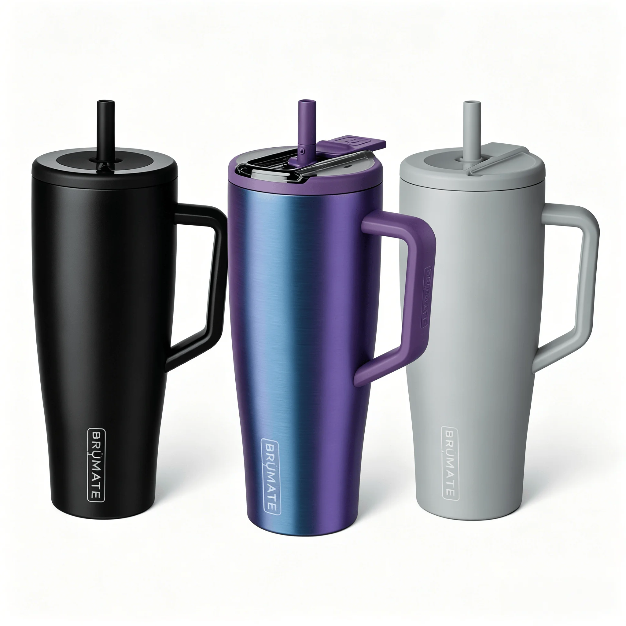 Brümate Era 40 oz Tumbler with Handle and Straw | 100% Leakproof Insulated Water Bottle Tumbler with Lid and Flexible Softsip Straw | Made of Stainless Steel | Cup Holder Friendly