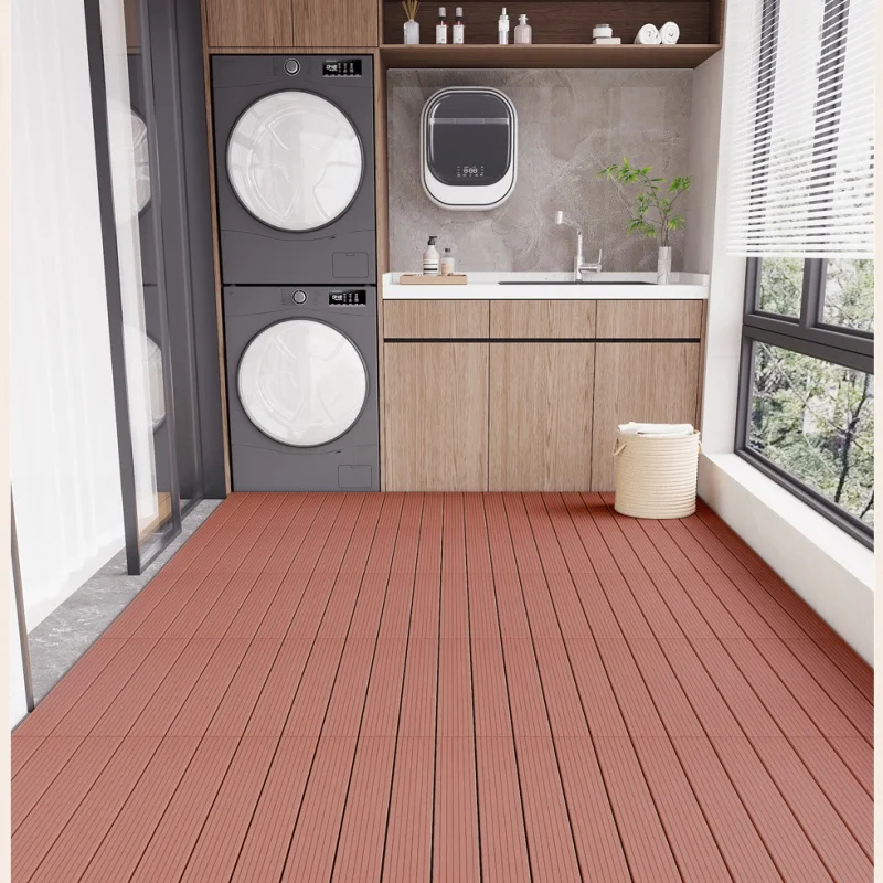 44Pcs Interlocking Anti-Slip Plastic Floor Tiles, Waterproof Reusable Snap Together Flooring Mats, Indoor Outdoor Use for Patio Garage Basement Balcony