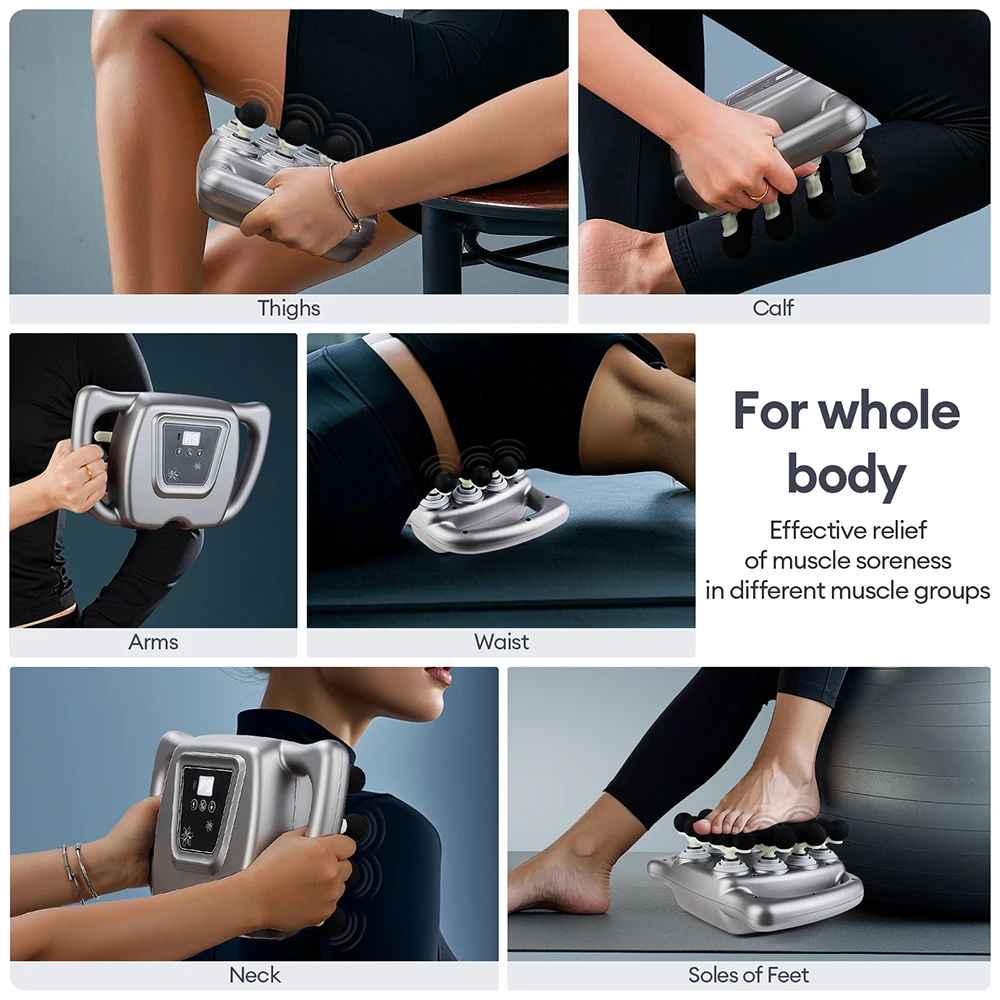 24-Heads 9 Modes Body Massage Gun High Frequency Vibration Fascia Gun Back Waist Thigh Massager Neck Shoulder Massager Muscle masajeador