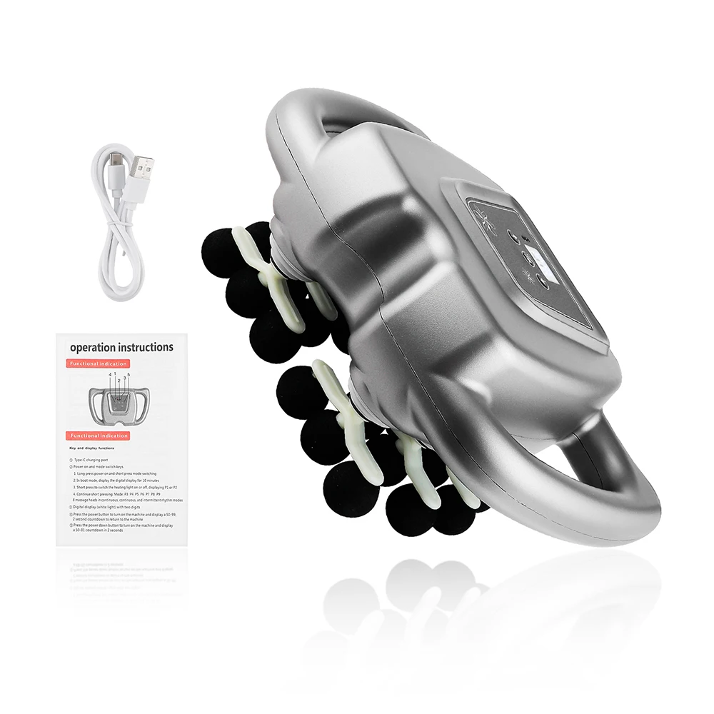 24-Heads 9 Modes Body Massage Gun High Frequency Vibration Fascia Gun Back Waist Thigh Massager Neck Shoulder Massager Muscle masajeador