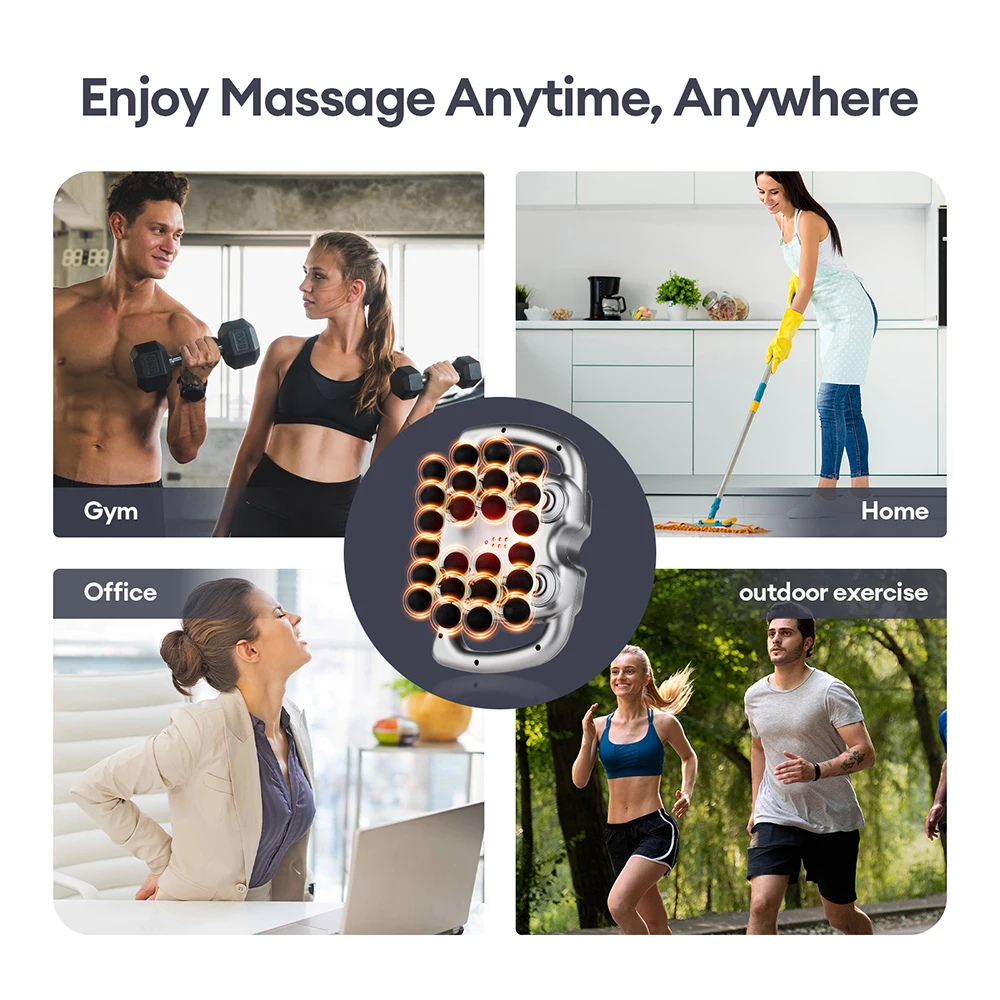 24-Heads 9 Modes Body Massage Gun High Frequency Vibration Fascia Gun Back Waist Thigh Massager Neck Shoulder Massager Muscle masajeador