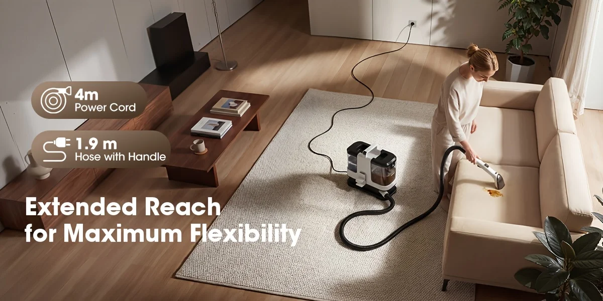 Lubluelu V2 Portable Carpet Upholstery Spot Cleaner 3-in-1 Spray Brush Vacuum 12KPa Powerful Suction Compact Storage for Home/ Sofa/Carpet/Car Seats