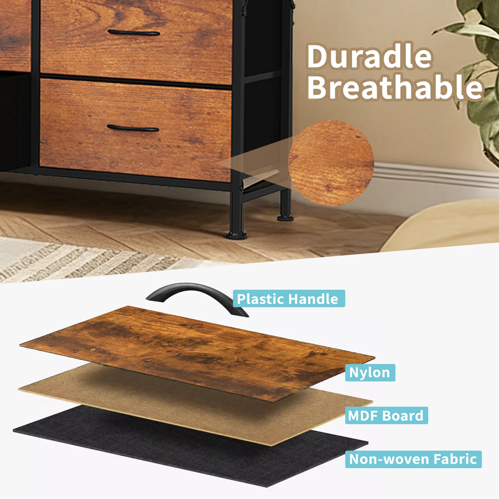 MCQ 13 Fabric Drawers Cabinet For Living Room Large Capacity Dressers Tables Nightstand Display Storage Cabinet For Furniture