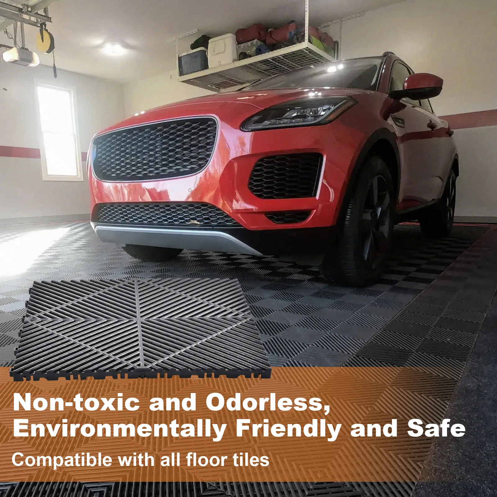 40 Pieces Garage Flooring Tiles 15.7Inx15.7in Interlocking Floor Tiles Non-Slip Heavy Duty Flooring Mat with 6000 Lbs Load for Gym Warehouse Workshop(black)