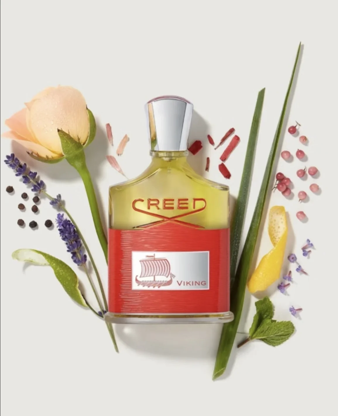 CREED Viking men's perfume, citrus wood fragrance, lemon ginger crisp start, cedar musk finish clean, red boat bottle eye catching, spring and summer commuting, daily dating are cool and advanced.