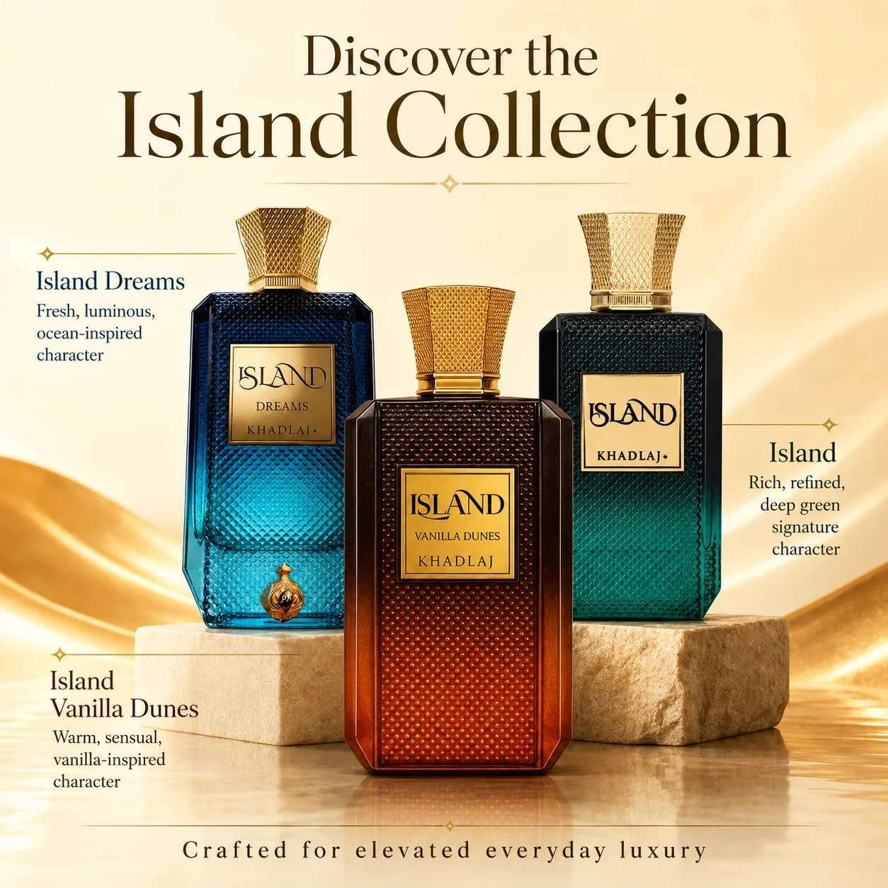 Khadlaj Island Dreams – Fruity, Floral, Woody, Musky – Extrait De Parfum Long-Lasting Fragrance for Unisex, 3.4 Ounce