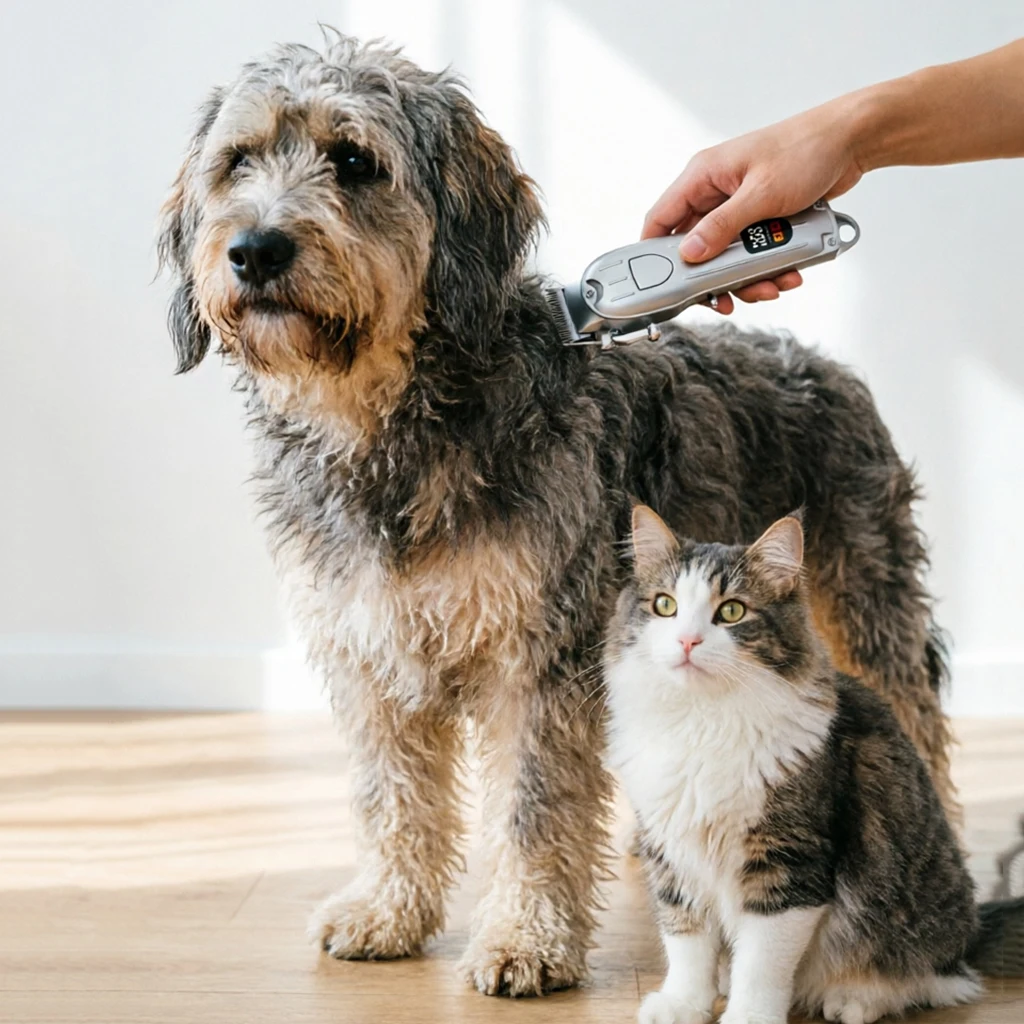 Electric Pet Hair Clipper USB Rechargeable LCD Display Dog Cat Grooming Trimmer Shaver with Guide Combs Kit