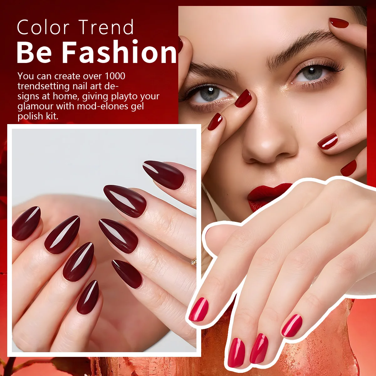 GAVY 6 Colors Classic Red Wine Series Gel Nail Polish Set Premium Salon Grade Soak Off UV LED Nail Gel High Pigment Gloss Long Lasting Semi Permanent Manicure Varnish Luxury Gift Kit For Nail Studio & Women Valentine Holiday Present
