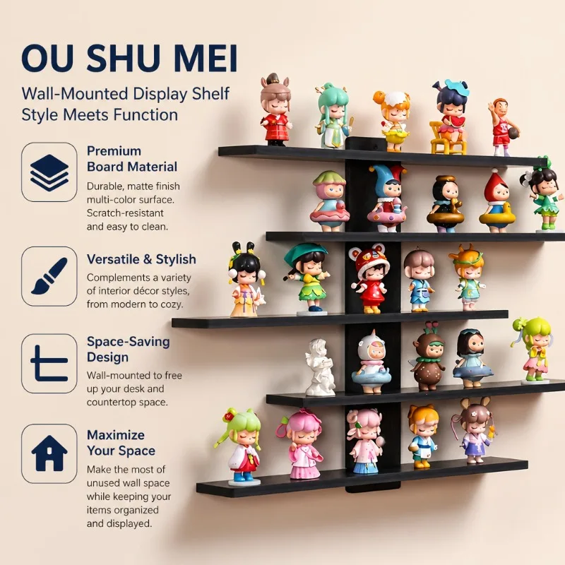 1-Piece Set of Collectible Floating Wall Racks, Multi-Tiered Wall Shelving Units, Versatile Display Stands, Suitable for Office and Home Decor, Ideal for Storing Statues and Small Figurines, Decorative Shelves, Functional Storage Racks, Multi-Purpose Rack