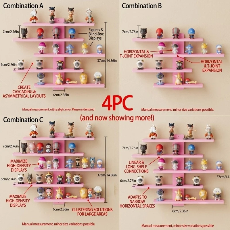 1-Piece Set of Collectible Floating Wall Racks, Multi-Tiered Wall Shelving Units, Versatile Display Stands, Suitable for Office and Home Decor, Ideal for Storing Statues and Small Figurines, Decorative Shelves, Functional Storage Racks, Multi-Purpose Rack