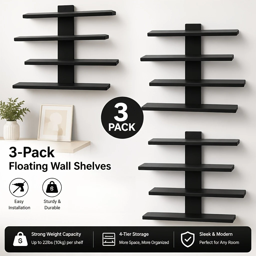 1-Piece Set of Collectible Floating Wall Racks, Multi-Tiered Wall Shelving Units, Versatile Display Stands, Suitable for Office and Home Decor, Ideal for Storing Statues and Small Figurines, Decorative Shelves, Functional Storage Racks, Multi-Purpose Rack