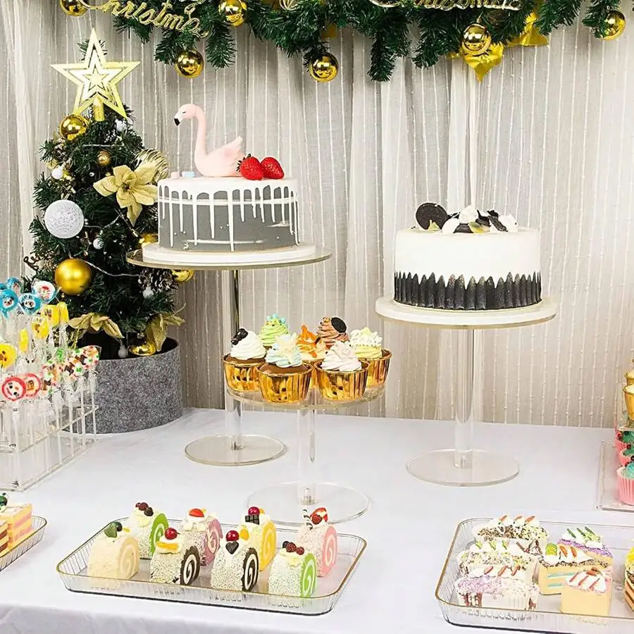 Transparent Acrylic Round Cake Stand, Transparent Cupcake Stand, Dessert Cupcake, Pastry Candy Display Rack, Suitable For Dessert Table, Birthday Party, Wedding Event