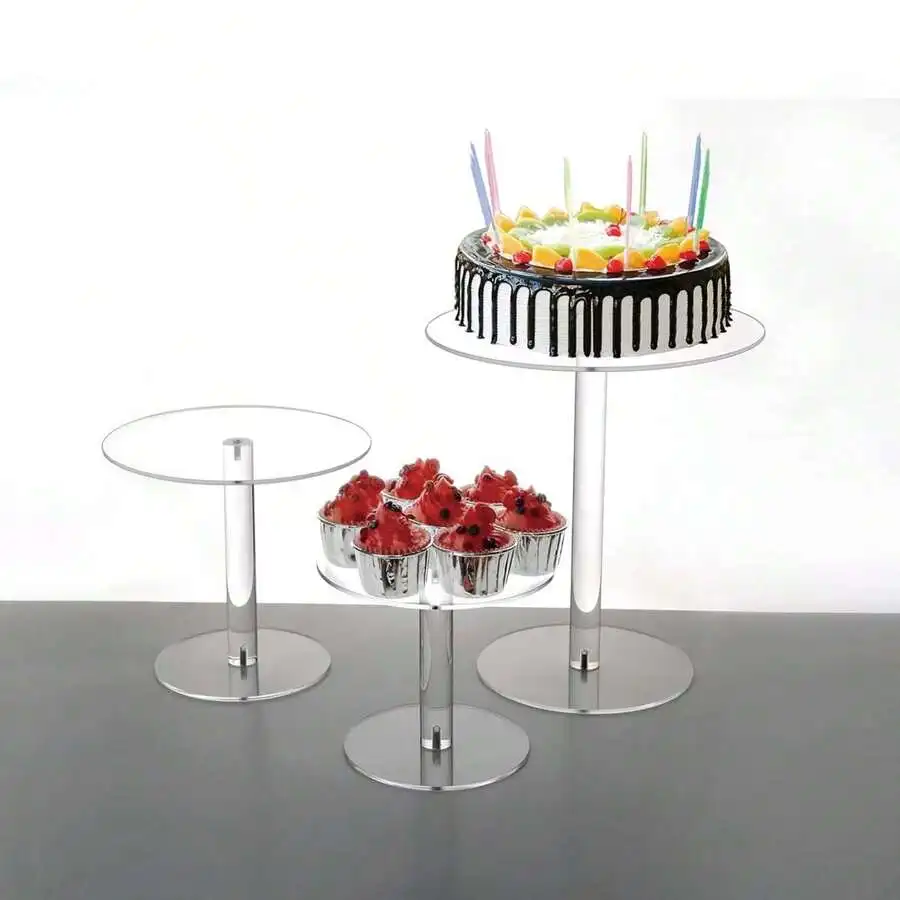 Transparent Acrylic Round Cake Stand, Transparent Cupcake Stand, Dessert Cupcake, Pastry Candy Display Rack, Suitable For Dessert Table, Birthday Party, Wedding Event