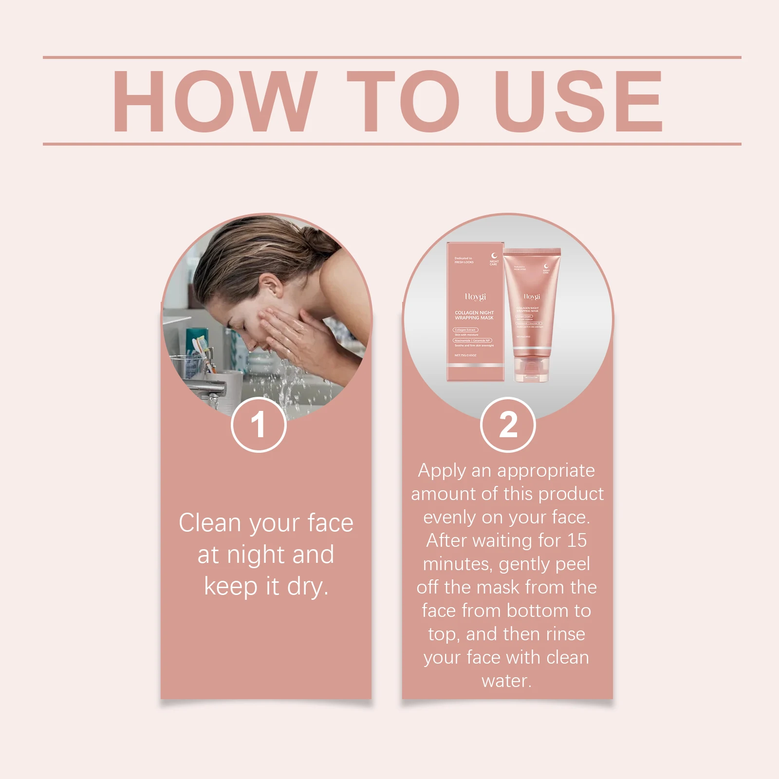 75g Collagen Night Wrapping Mask Firming Hydrating Nourishing Brightening Smoothing Elasticity Niacinamide Ceramide NP Overnight Skin Care