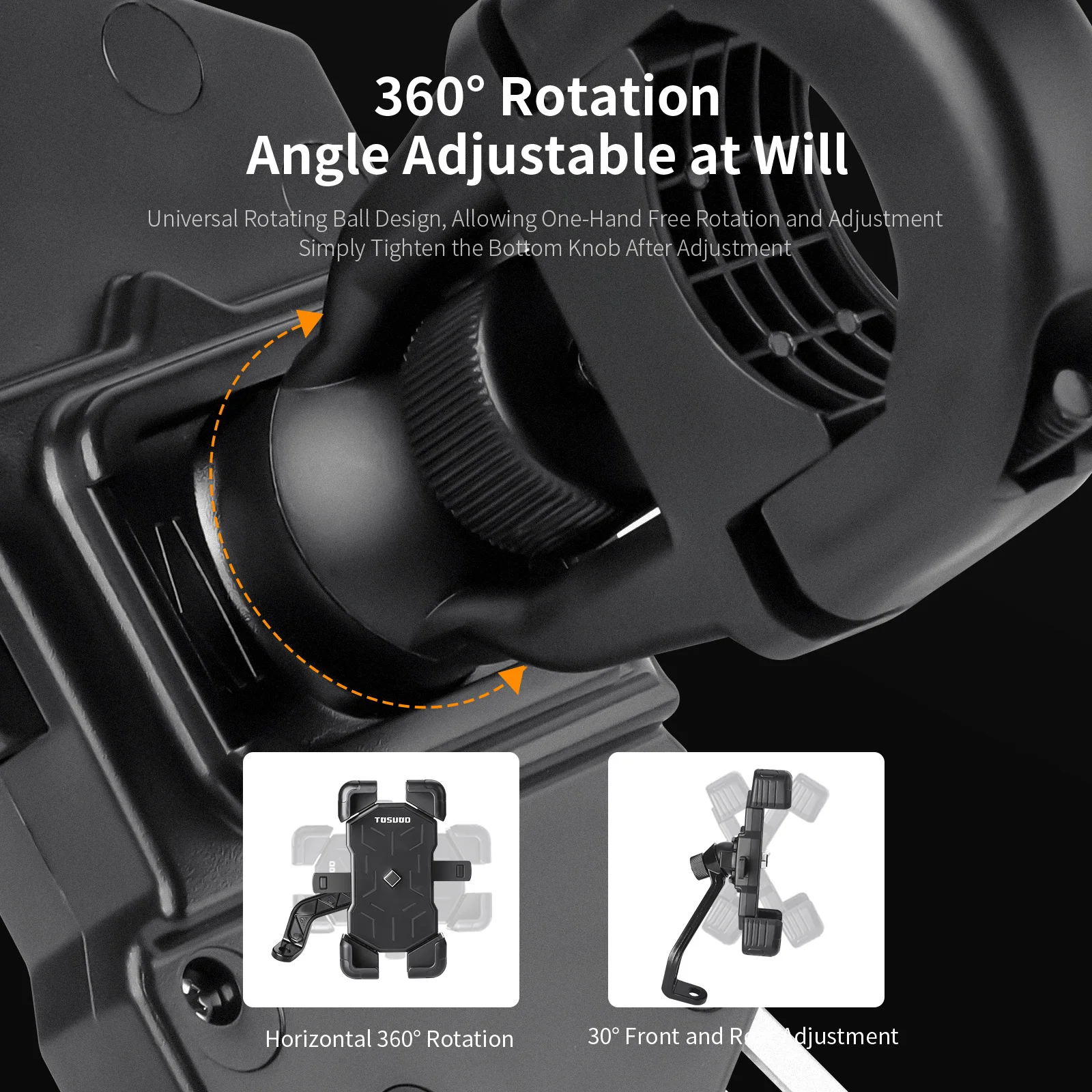TOSUOD Bike Handlebar Phone Holder Automatic Locking One-Button Opening And Closing Bicycle Mobile Phone Stand