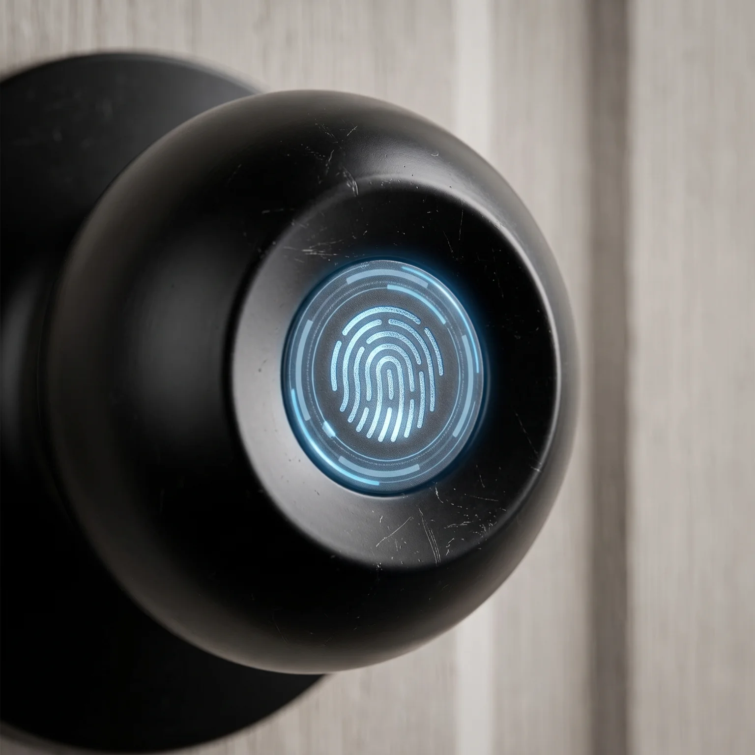 Smart Fingerprint Door Knob Lock Tuya App Control Keyless Entry Smart Lock Temporary Password Unlock Easy Install Round Handle Lock for Bedroom Office Interior Doors
