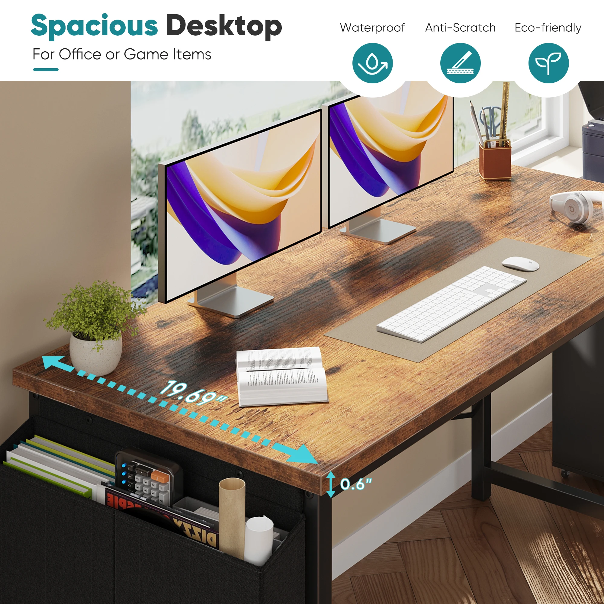 MCQ 47 Inch with Storage Bag Standing Office Computer Desk X-Shaped Sturdy Metal Frame and Compact Modern Design with Gaming Writing Work and Study Desk for Home Office