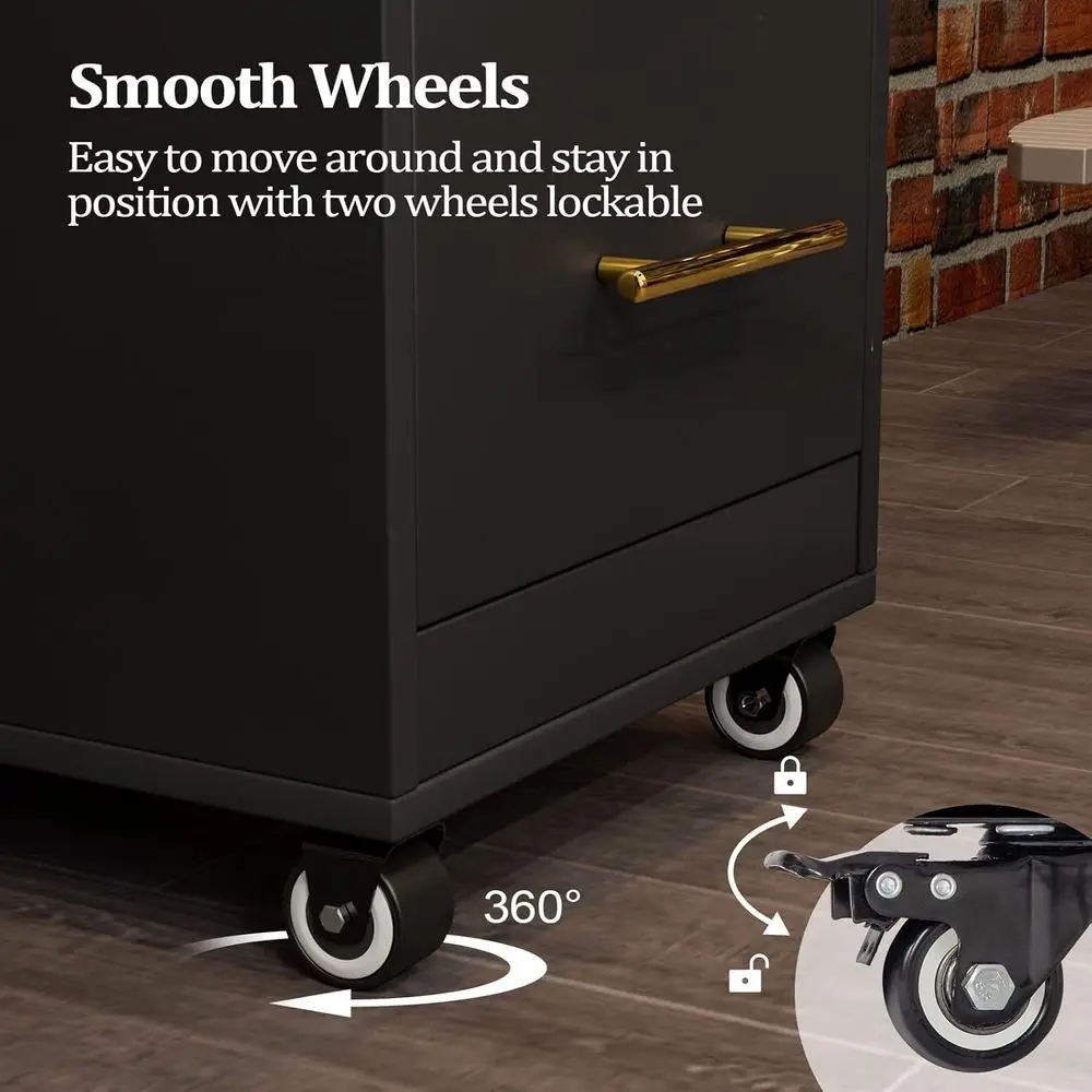 Sn Trolley Cart with Wheels, Wooden Hair Storage Cabinet, Stylist Cart Mobile Hairdring Barber Station or Beauty Spa Barbershop,