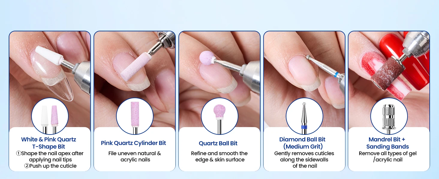Makartt 35000RPM Nail Drill Cordless Electric Manicure Pedicure Kit Professional E File for Acrylic Gel Nails with Drill Bits