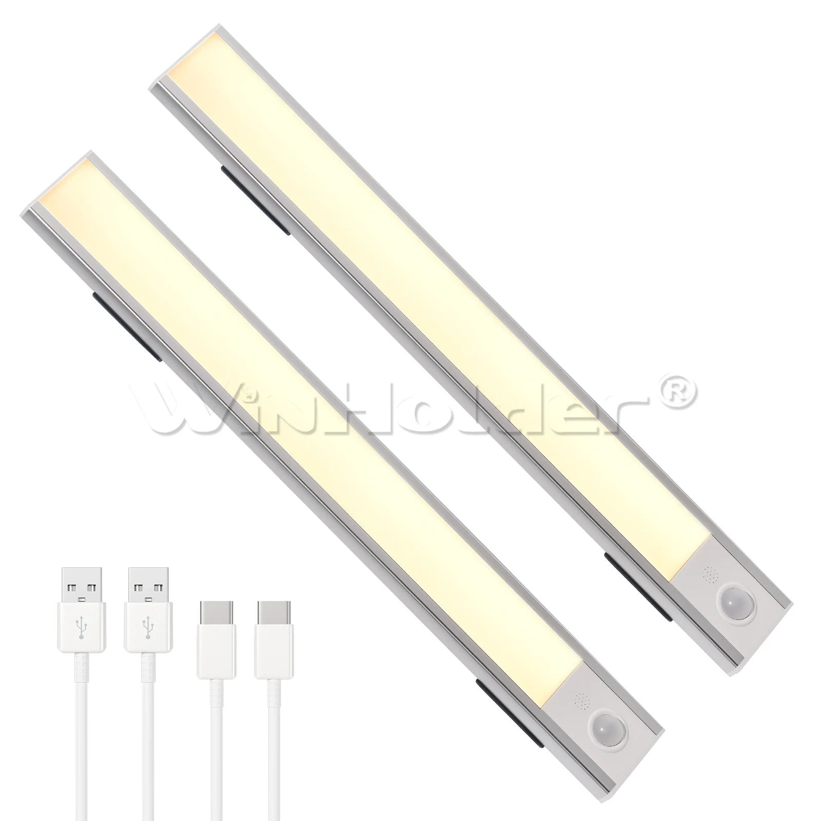 2/4/8/10X Dimmable Cabinet Light USB Rechargeable Motion Sensor Led Three Colors Lamp For Kitchen Wardrobe Indoor Lighting 20/30cm