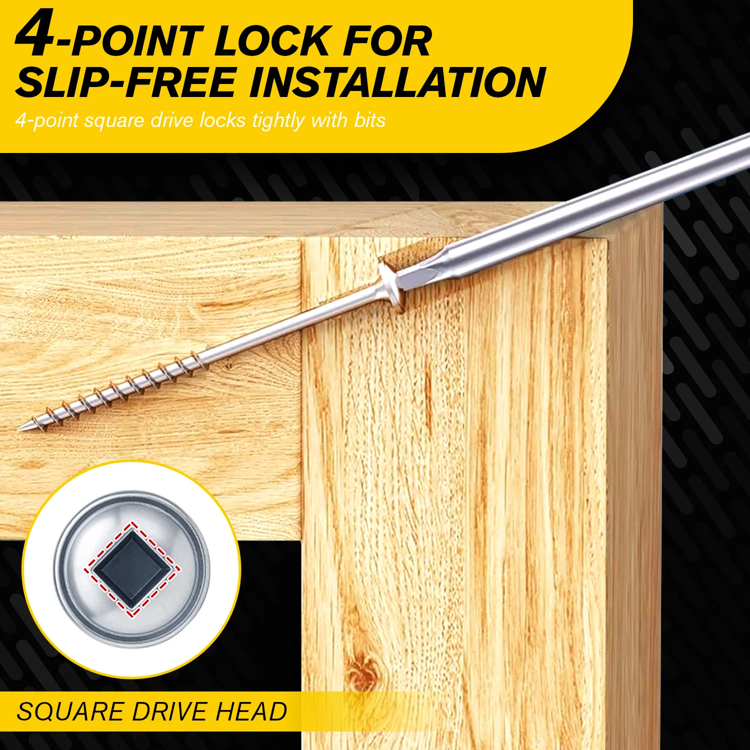 VKKM #8 X 1-1/4 Inch Silver Zinc Coated Pocket Hole Screws, Robertson Square Drive Truss Head Self Tapping Wood Screws, 260 PCS with Free 150mm Square Drive Bit for Woodworking Pocket Hole Joinery