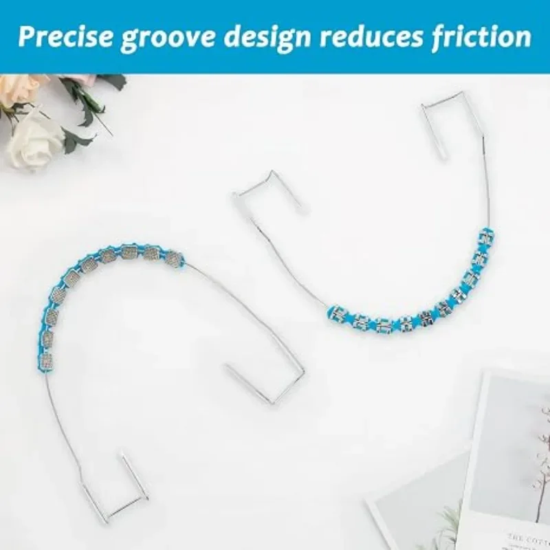 1 Pair Dental Fake Braces Temporary Tooth Decoration Colorful Metal Bracket Ligature Ties Dental Tool With Hook With Metal Wires