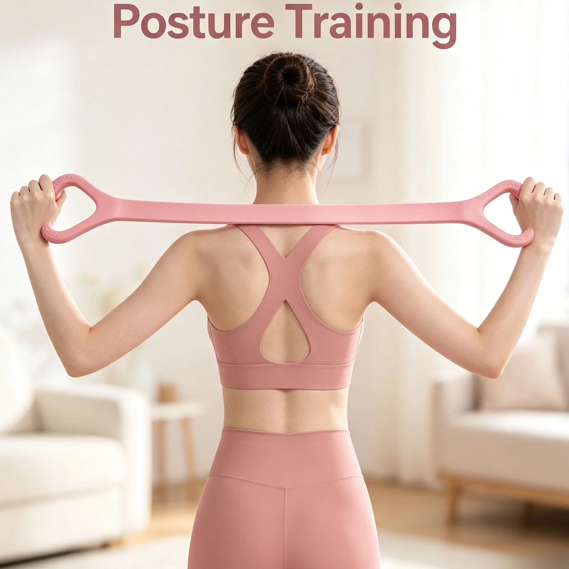 Figure 8 Silicone Resistance Band Shoulder Opener Elastic Stretching Band for Yoga Fitness Home Workout