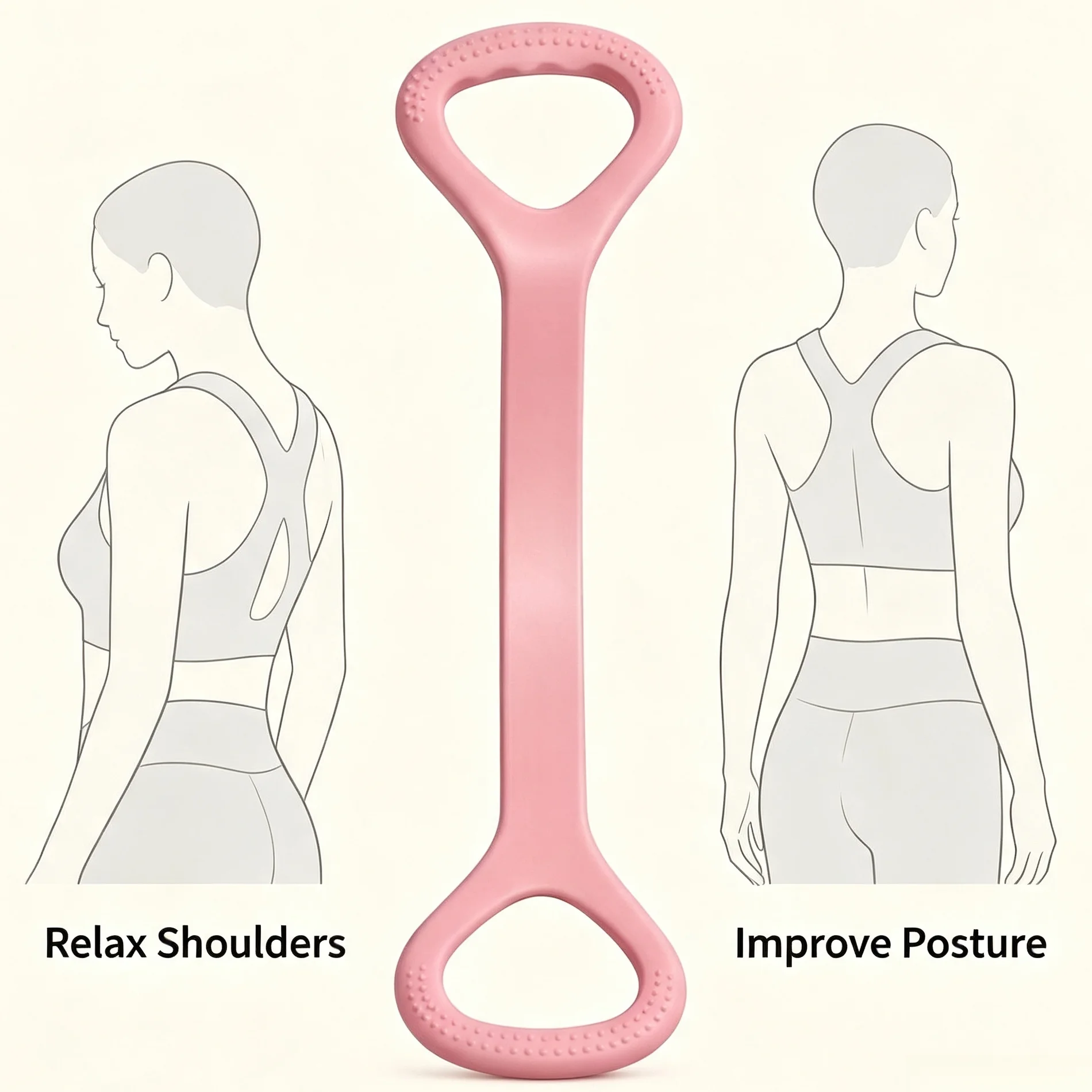 Figure 8 Silicone Resistance Band Shoulder Opener Elastic Stretching Band for Yoga Fitness Home Workout