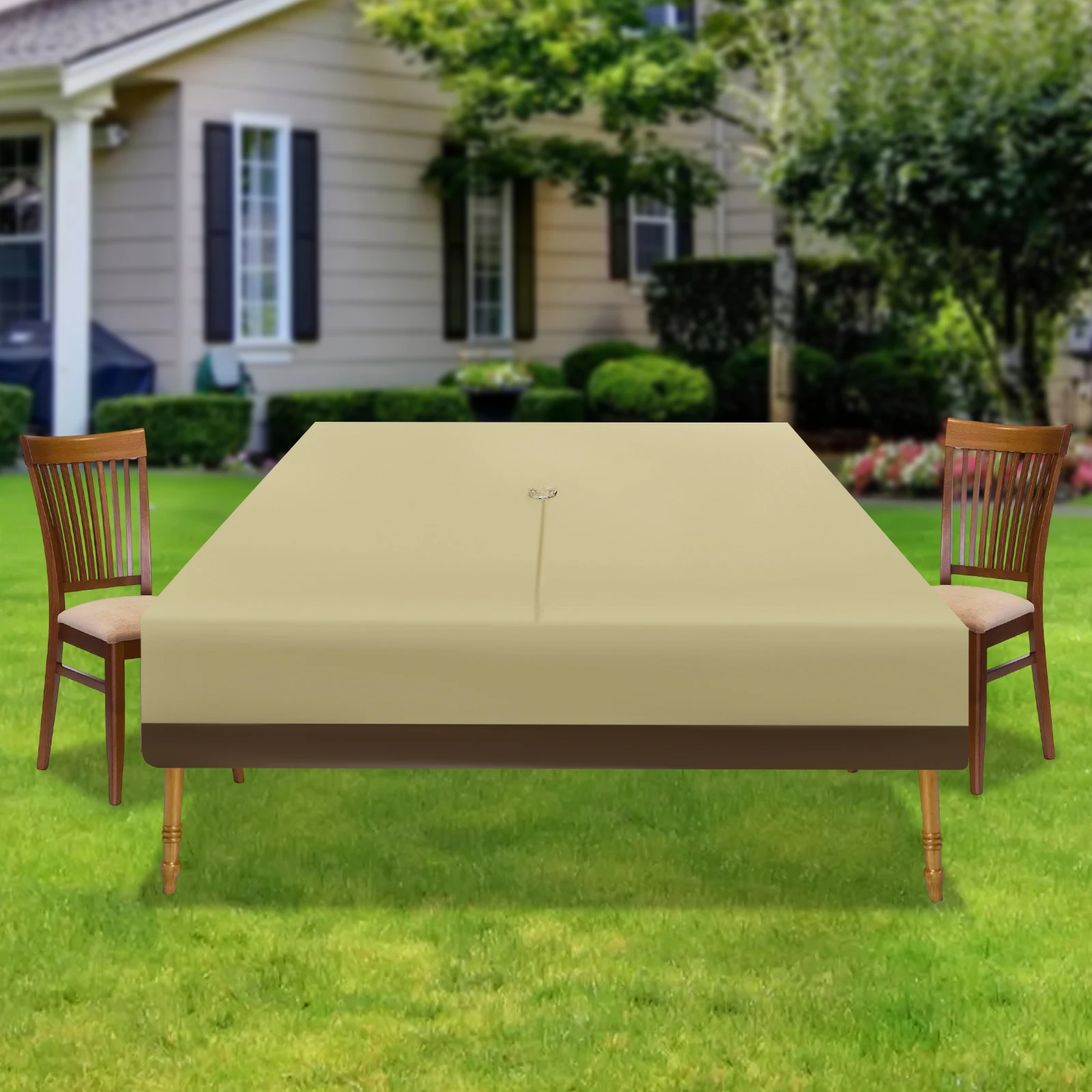 Patio Table & Chair Set Cover 108x83in, Outdoor Furniture Protection Cover, Waterproof UV Resistant 190T Polyester