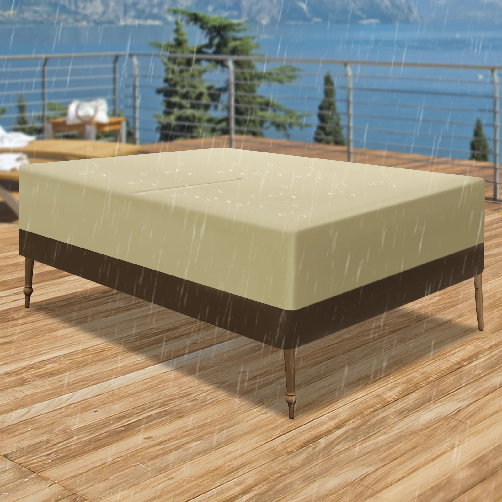 Patio Table & Chair Set Cover 108x83in, Outdoor Furniture Protection Cover, Waterproof UV Resistant 190T Polyester