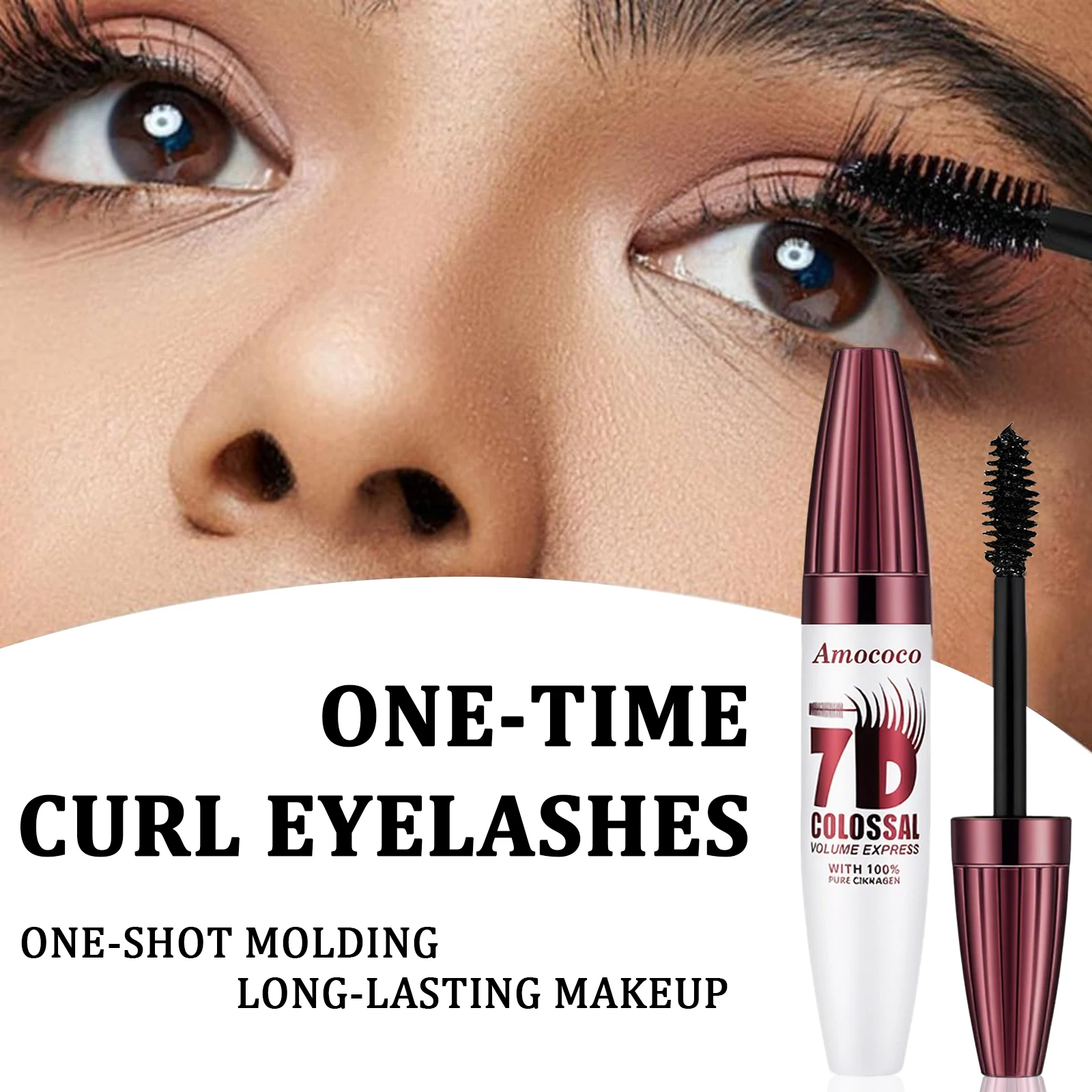 Amococo 2/4pcs 7D Mascara Black Volume Mascara for Eyelashes Eye Makeup Mascara for Women Long Lasting Lash Makeup Easy Apply Daily Beauty Cosmetic Makeup Gift