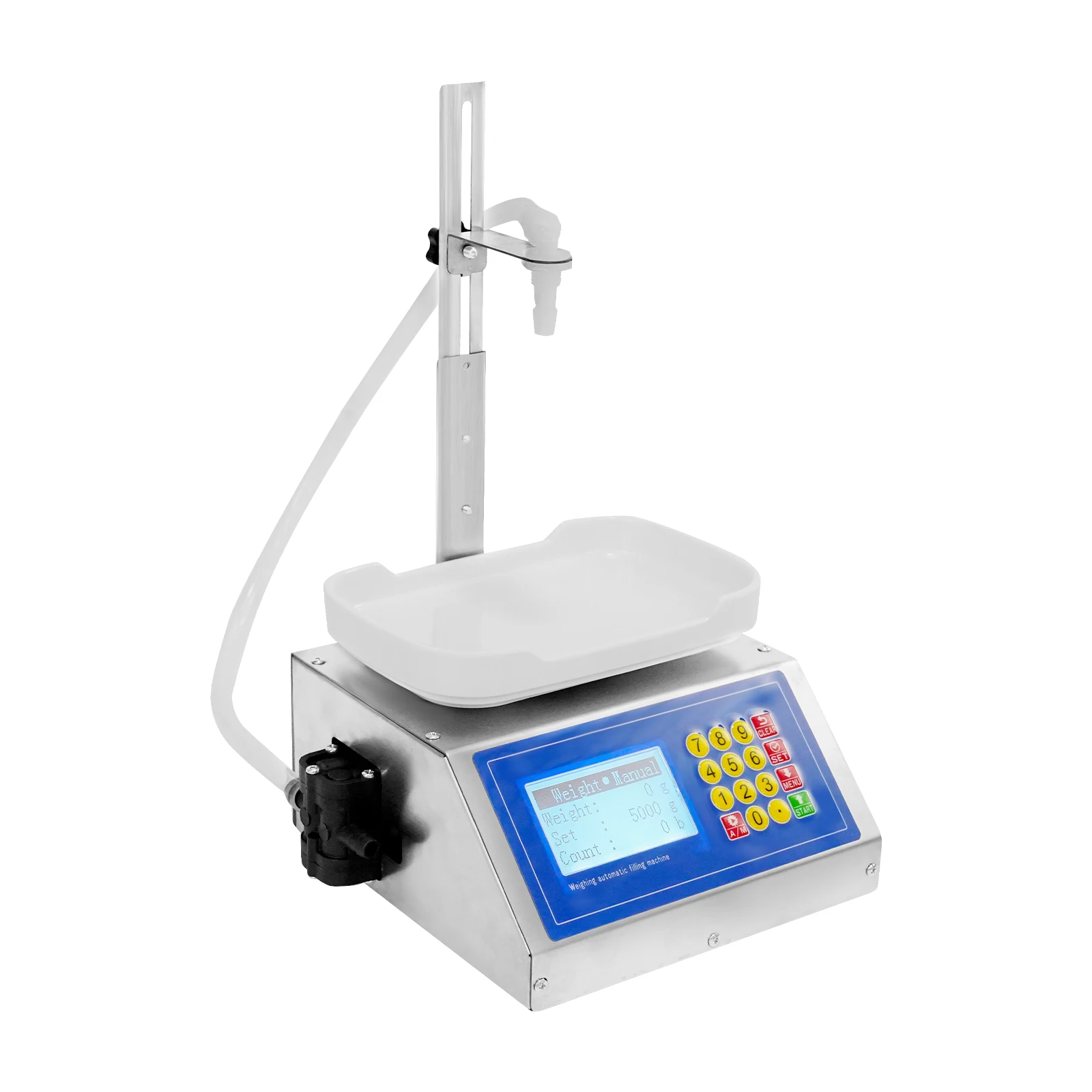 Liquid Filling Machine with Diaphragm Pump, 3.2L/min Filler 8g-3kg, LCD Display for Liquids Beverages Sauces