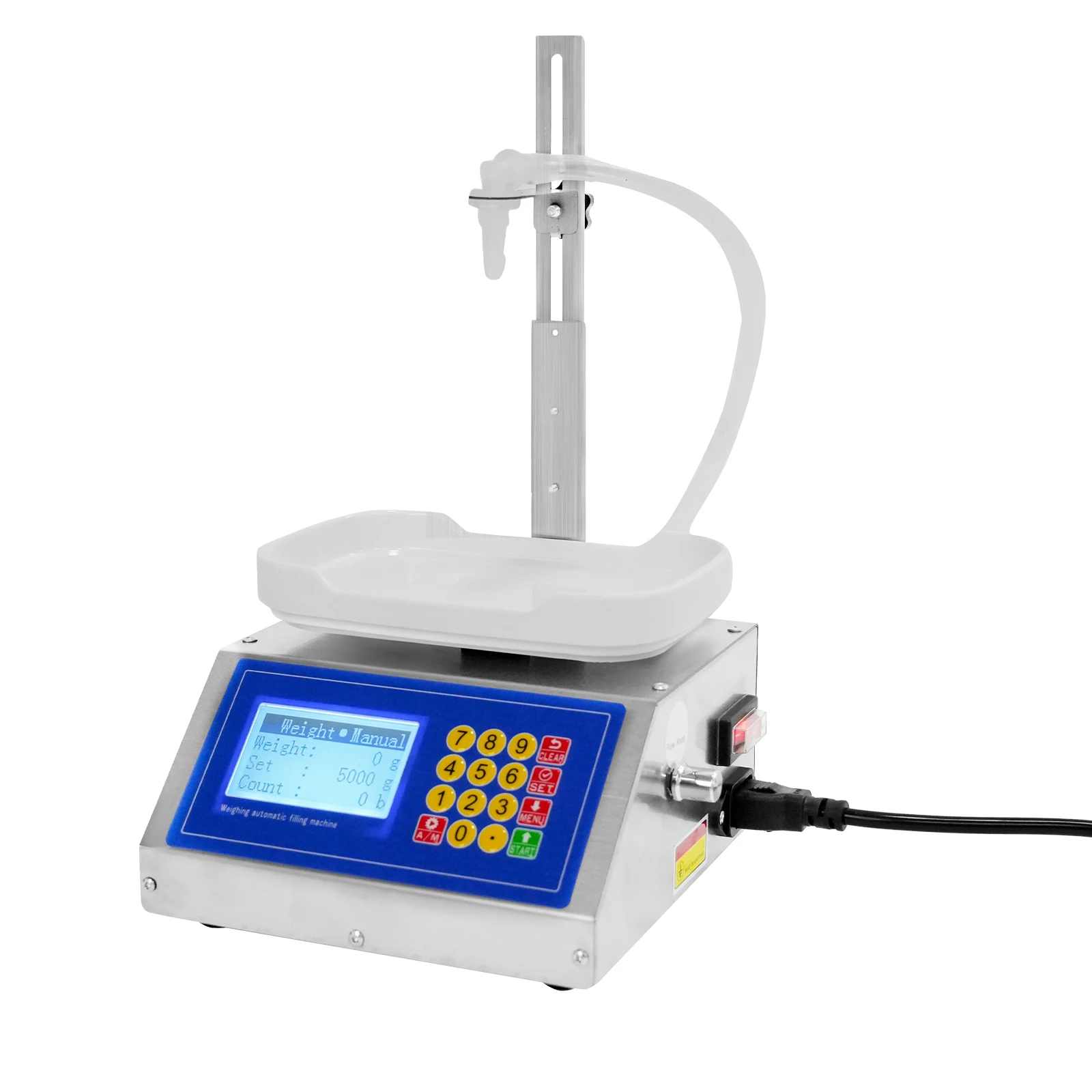 Liquid Filling Machine with Diaphragm Pump, 3.2L/min Filler 8g-3kg, LCD Display for Liquids Beverages Sauces